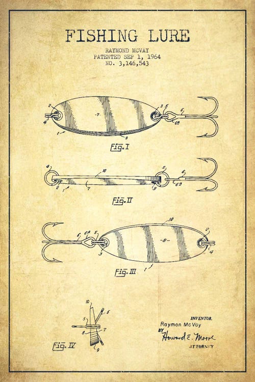 Fishing Tackle Vintage Patent Blueprint