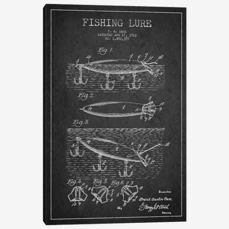 Fishing Tackle Dark Patent Blueprint Canvas Print #ADP1169} by Aged Pixel Canvas Art Print