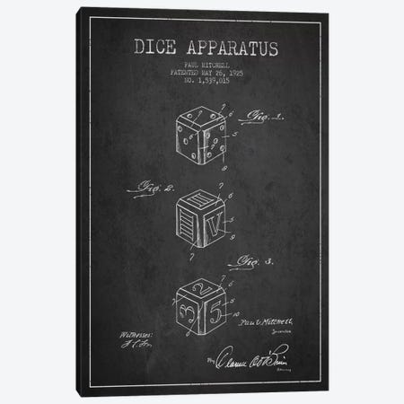 Dice Dark Patent Blueprint Canvas Print #ADP116} by Aged Pixel Canvas Art