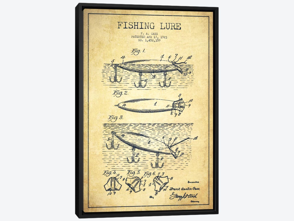 1909 Lockhart Antique Fishing Lure Patent Print Art Drawing Poster