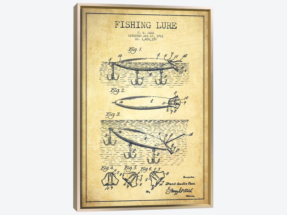 Retro Fishing Lure VI Solid-Faced Canvas Print