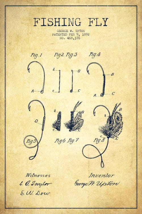 Fishing Tackle Vintage Patent Blueprint