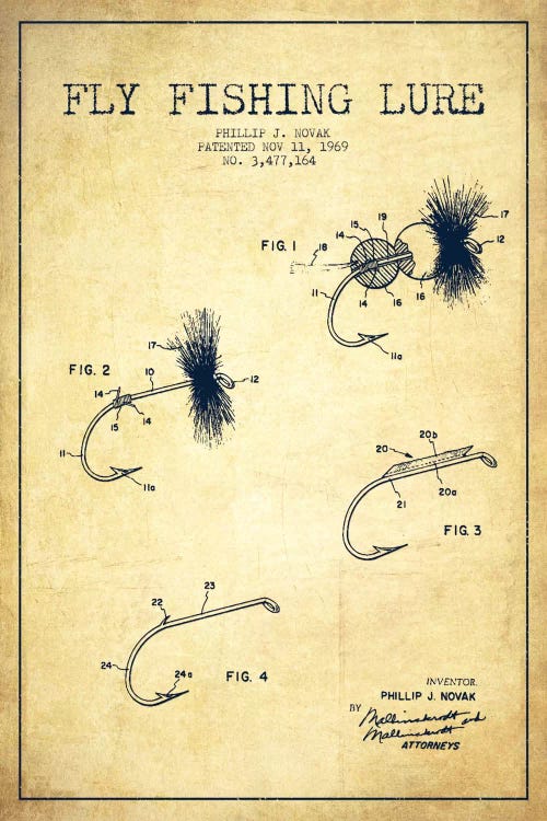 Fishing Tackle Vintage Patent Blueprint