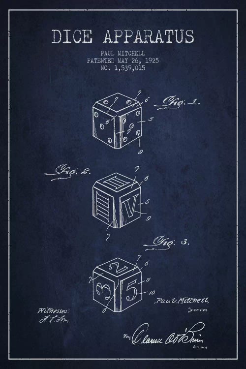 Dice Navy Blue Patent Blueprint