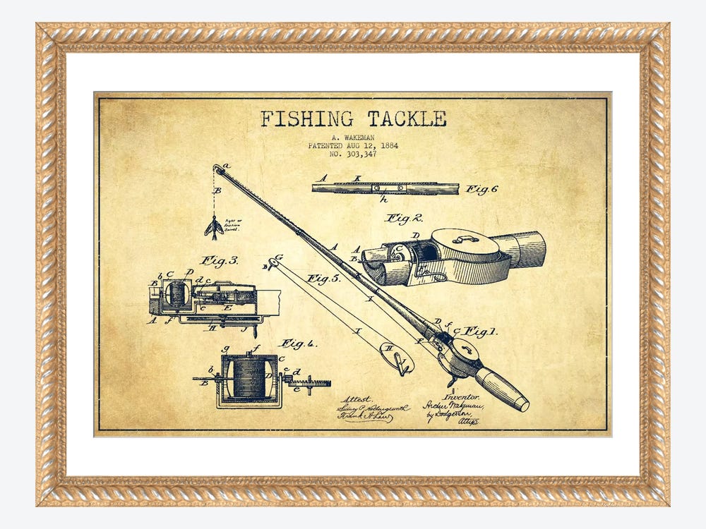 Vintage Fishing Lure Patent Drawing from 1964 #6 Canvas Print