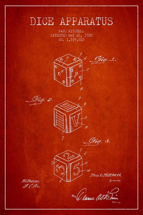 Dice Red Patent Blueprint