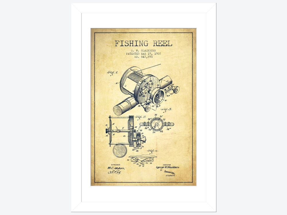 Fishing Device Vintage Patent Art Poster Gráfico por Antique Pixls ·  Creative Fabrica