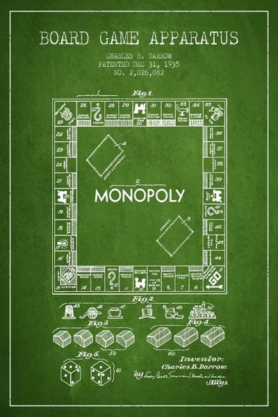 Aged Pixel: Monopoly Green Patent Blueprint by Aged Pixel