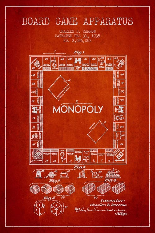 Monopoly Red Patent Blueprint