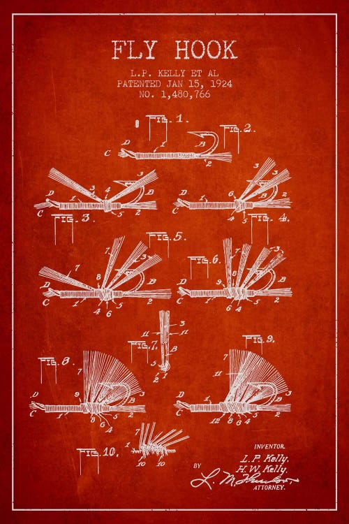 Fly Hook Red Patent Blueprint