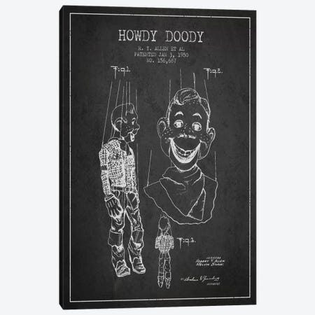 Howdy Doody Dark Patent Blueprint Canvas Print #ADP126} by Aged Pixel Canvas Art Print