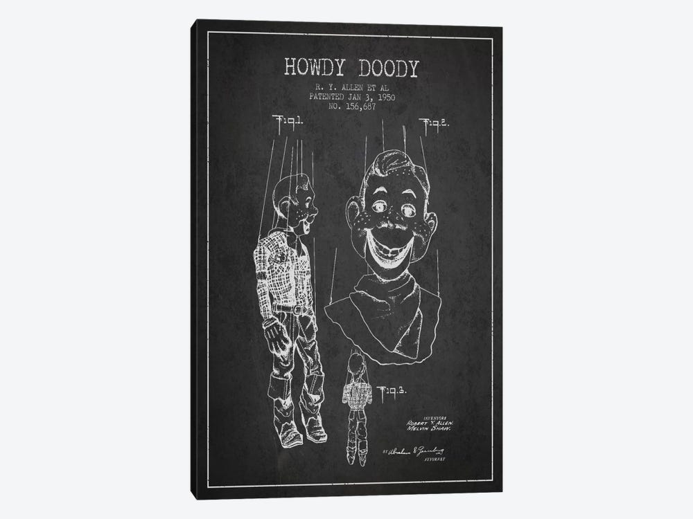Howdy Doody Dark Patent Blueprint by Aged Pixel 1-piece Canvas Art