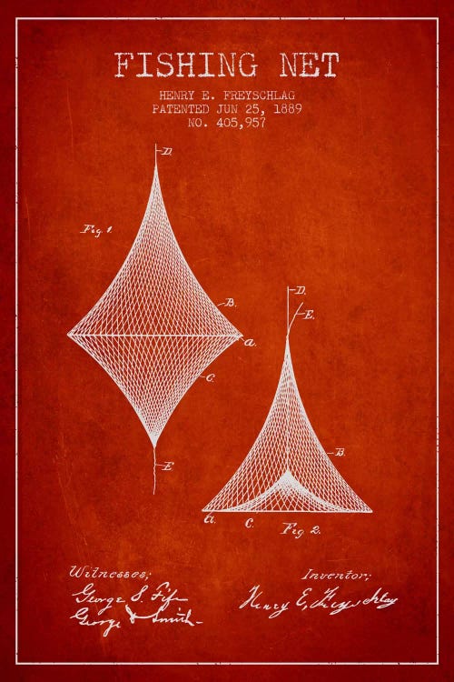 Fishing Net Red Patent Blueprint