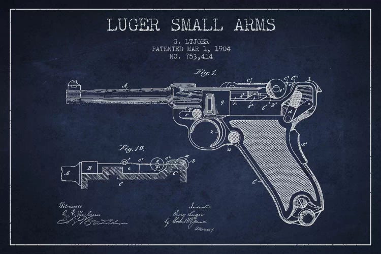 Lugar Arms Navy Blue Patent Blueprint