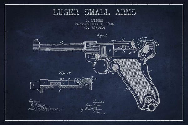 Lugar Arms Navy Blue Patent Blueprint