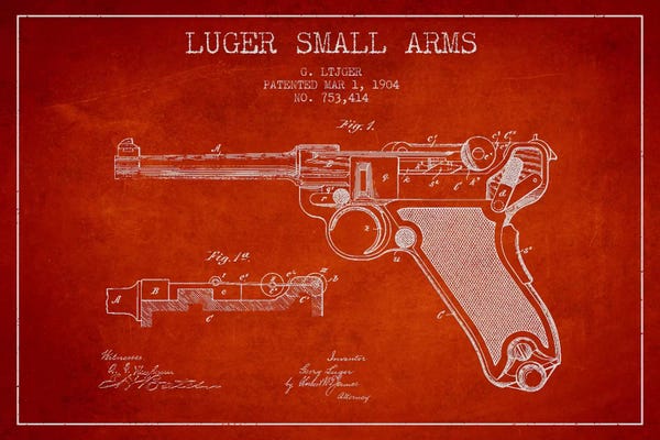 Weapon Blueprints: Lugar Arms Red Patent Blueprint by Aged Pixel