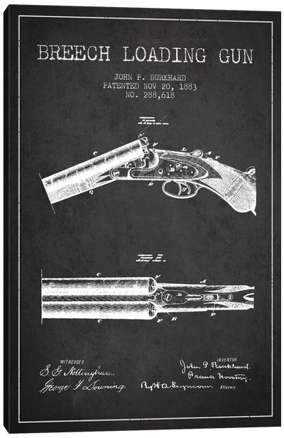 Burkhard Breech Gun Charcoal Patent Blueprint Canvas Art Print