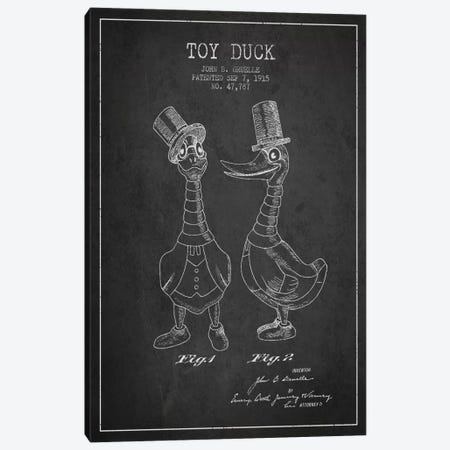 Male Duck Dark Patent Blueprint Canvas Print #ADP131} by Aged Pixel Art Print