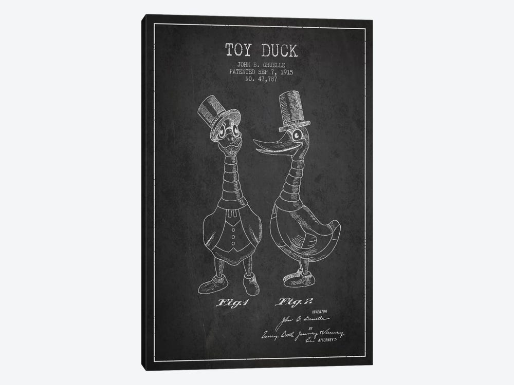 Male Duck Dark Patent Blueprint by Aged Pixel 1-piece Canvas Artwork