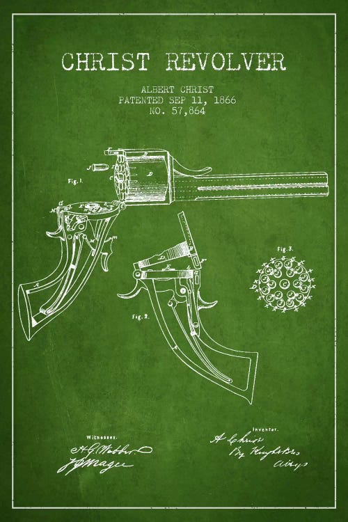 Christ Revolver Green Patent Blueprint