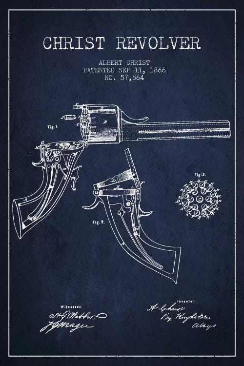 Christ Revolver Navy Blue Patent Blueprint