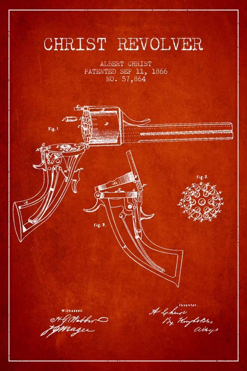 Christ Revolver Red Patent Blueprint