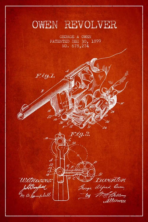 Owen Revolver Red Patent Blueprint