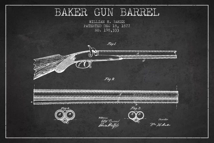Baker Barrel Charcoal Patent Blueprint