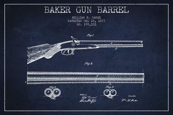 Weapon Blueprints: Baker Barrel Navy Blue Patent Blueprint by Aged Pixel