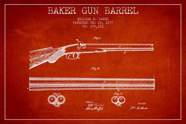 Weapon Blueprints: Baker Barrel Red Patent Blueprint by Aged Pixel