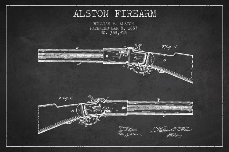 Alston Firearm Charcoal Patent Blueprint