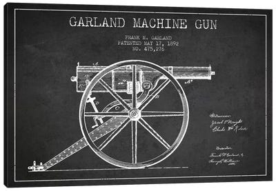 Garland Gun Charcoal Patent Blueprint Canvas Art Print - Aged Pixel: Weapons