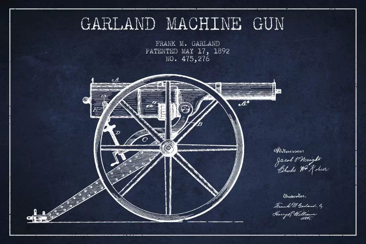 Garland Gun Navy Blue Patent Blueprint