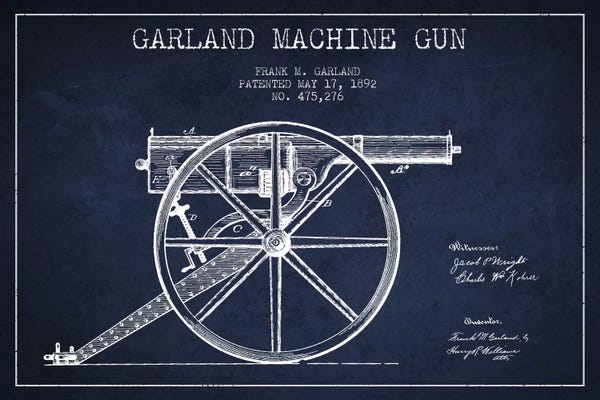 Garland Gun Navy Blue Patent Blueprint