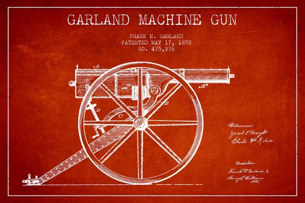 Weapon Blueprints: Garland Gun Red Patent Blueprint by Aged Pixel