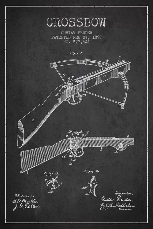 Crossbow 1 Charcoal Patent Blueprint