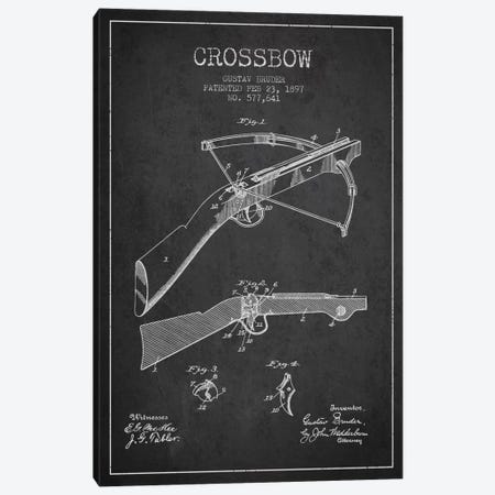 Crossbow 1 Charcoal Patent Blueprint Canvas Print #ADP1394} by Aged Pixel Canvas Art Print