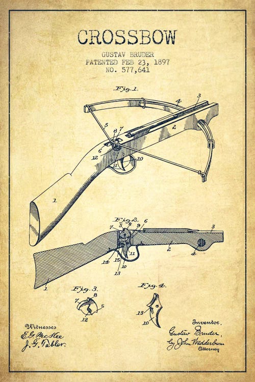 Crossbow 1 Vintage Patent Blueprint