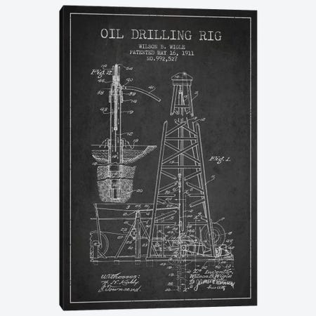 Oil Rig Charcoal Patent Blueprint Canvas Print #ADP1404} by Aged Pixel Canvas Art Print