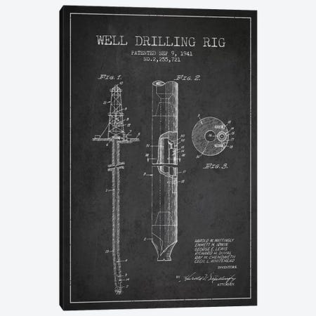 Oil Rig Charcoal Patent Blueprint Canvas Print #ADP1409} by Aged Pixel Canvas Artwork