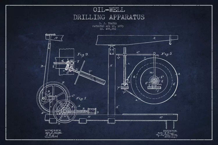 Oil Apparatus Navy Blue Patent Blueprint