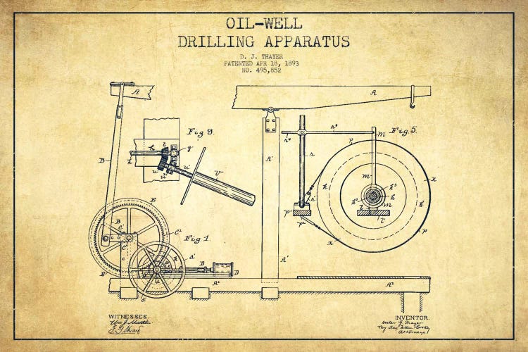 Oil Apparatus Vintage Patent Blueprint