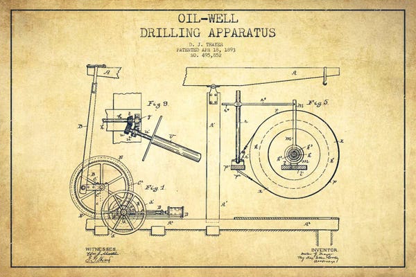 Oil Apparatus Vintage Patent Blueprint