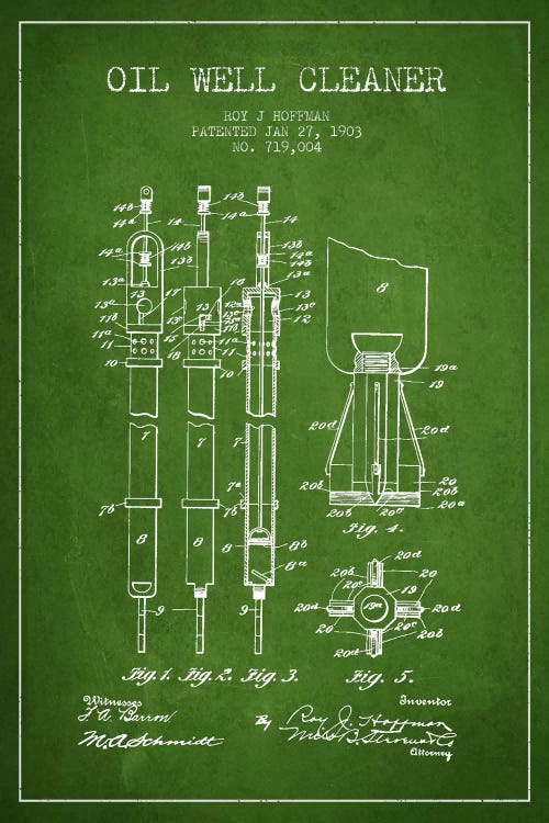 Oil Well Cleaner Green Patent Blueprint