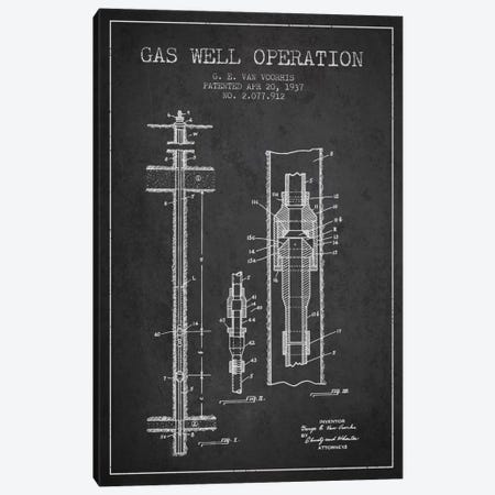 Gas Well Operation Charcoal Patent Blueprint Canvas Print #ADP1479} by Aged Pixel Canvas Print