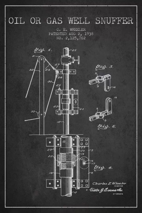 Gas Oil Snuffer Charcoal Patent Blueprint