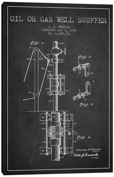 Gas Oil Snuffer Charcoal Patent Blueprint Canvas Art Print - Aged Pixel: Engineering & Machinery