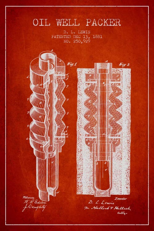 Oil Packer Red Patent Blueprint