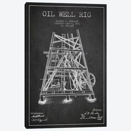Oil Well Rig Charcoal Patent Blueprint Canvas Print #ADP1544} by Aged Pixel Canvas Art