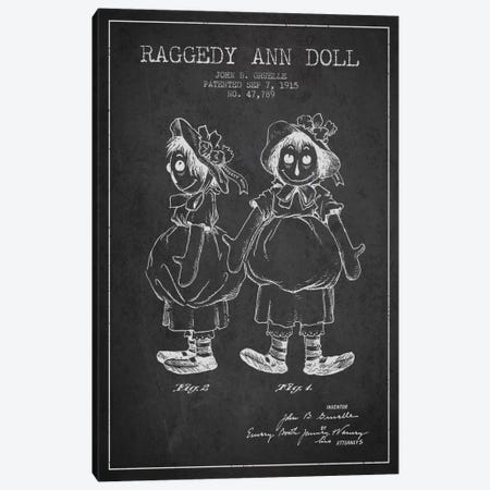 Raggedy Ann Dark Patent Blueprint Canvas Print #ADP156} by Aged Pixel Canvas Art
